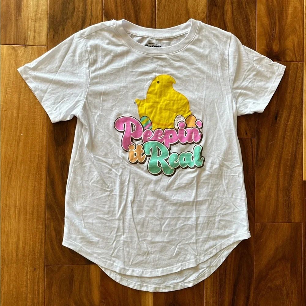 Peeps Peepin it Real Graphic Tee size Juniors Medium